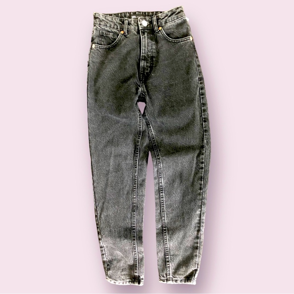 Black Zara High-Waisted Mom Jeans